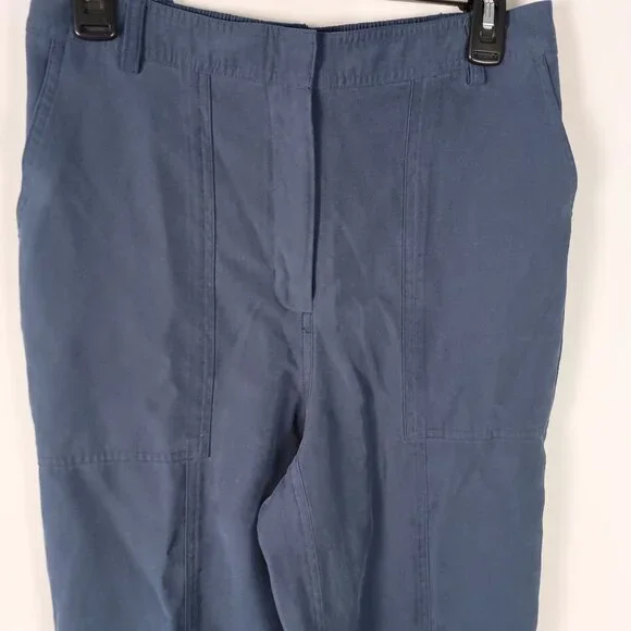 Nine West Women Blue Relaxed Fit Pants Size M Half Elastic Waist Casual - Picture 4 of 8